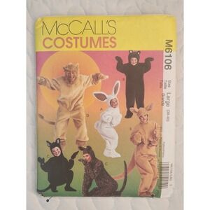 LION BEAR CAT KANGAROO BUNNY McCall's M6106‎ Costumes Sewing Pattern Adult Kid